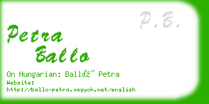 petra ballo business card
